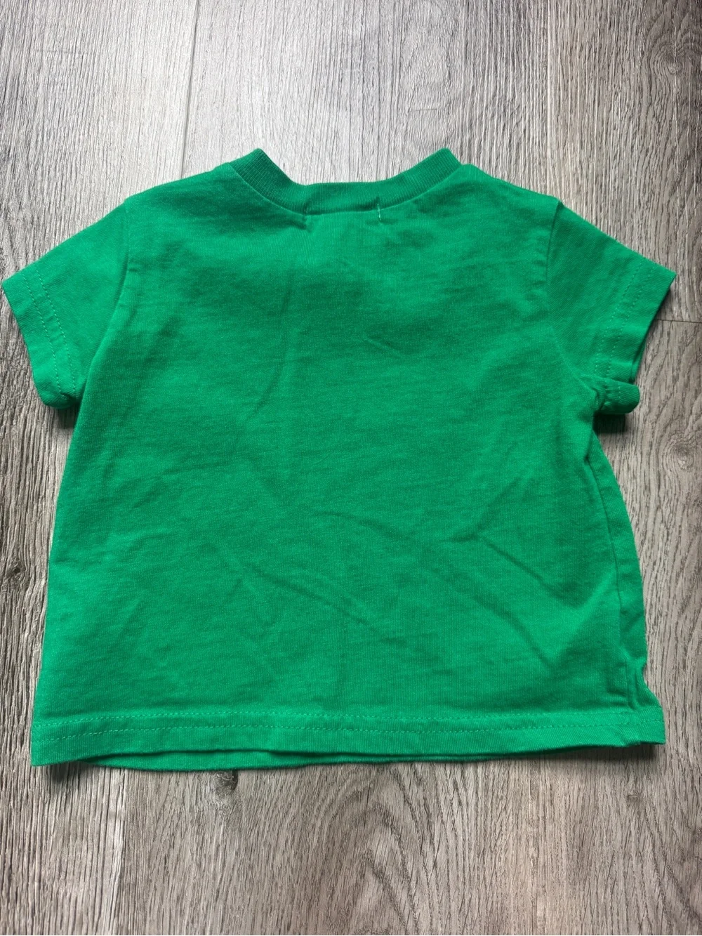 Ralph Lauren Baby 3M Green 100% Cotton Crew Neck Tee Polo Pony Snap Tagless 0102